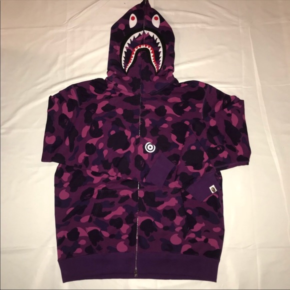 bape shark purple hoodie